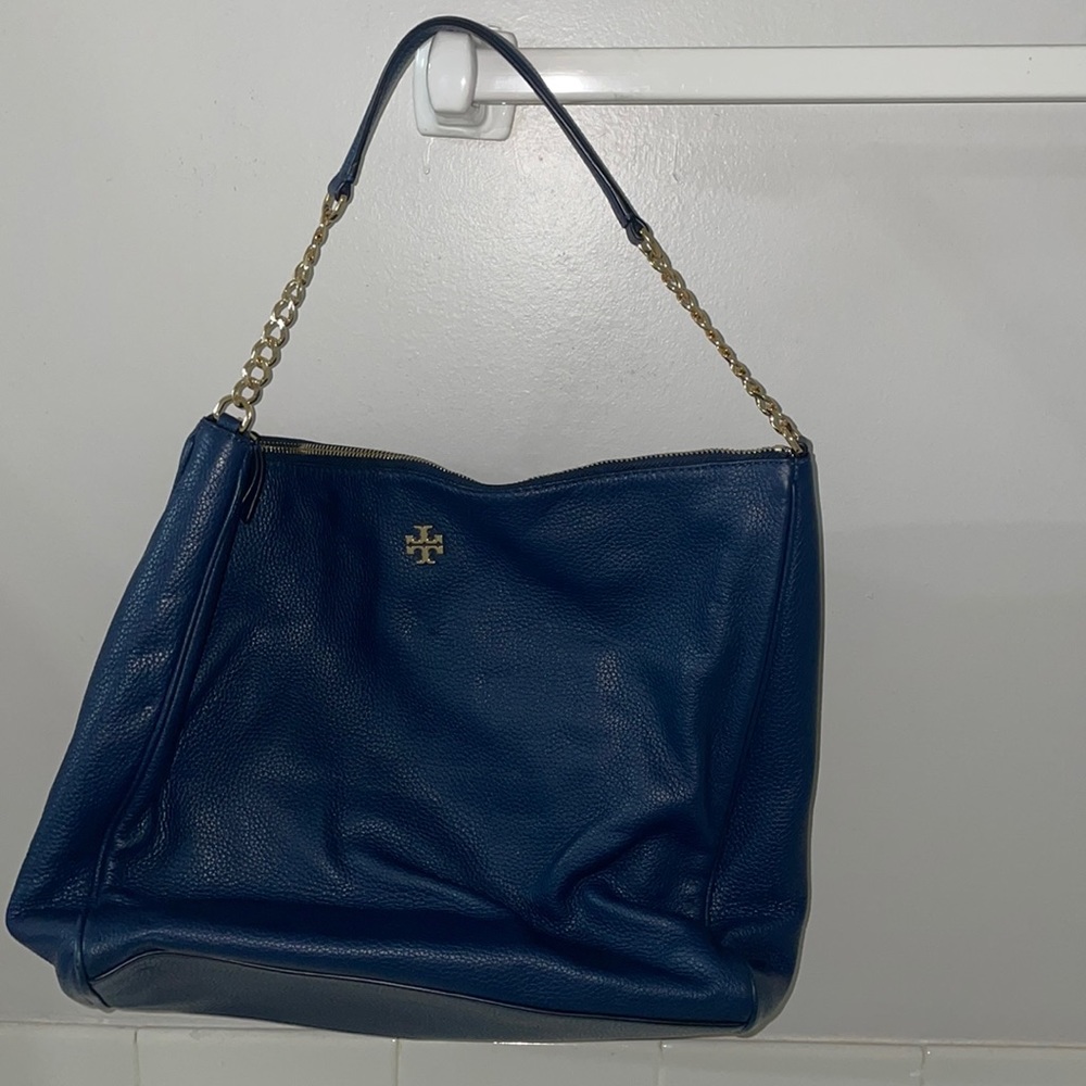 Tory Burch Blue Leather Shoulder Bag